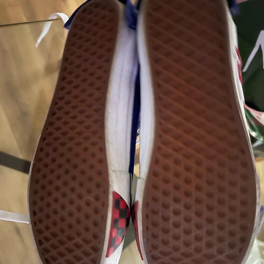 Vans Royal Blue High-Tops with Red and White Accents - Picture 5 of 5
